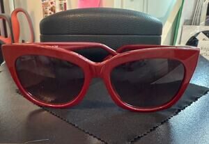 MAX MARA WOMEN'S SUNGLASSES MM0009 DEEP RED NEW WITH CASE